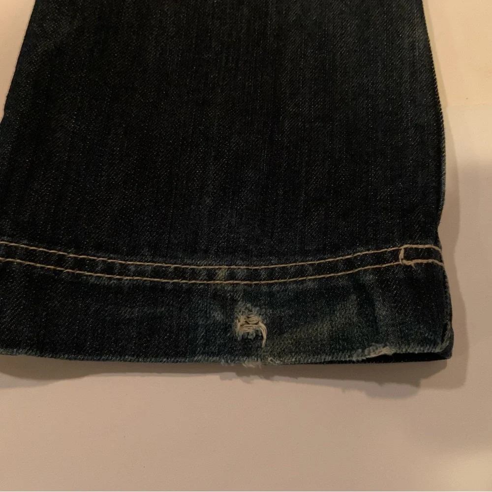 Old Navy Girls Size 8 Blue Denim Pink Details Boot Cut Jeans Adjustable Waist